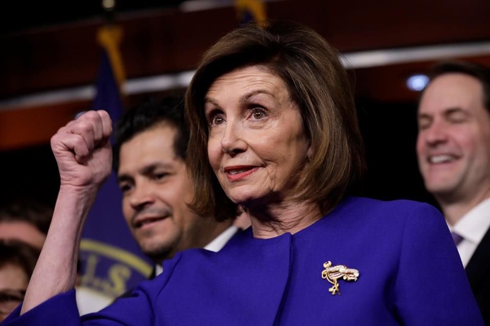 Nancy Pelosi, líder de la Cámara de Representantes, anuncia el acuerdo alcanzado sobre el T-MEC.