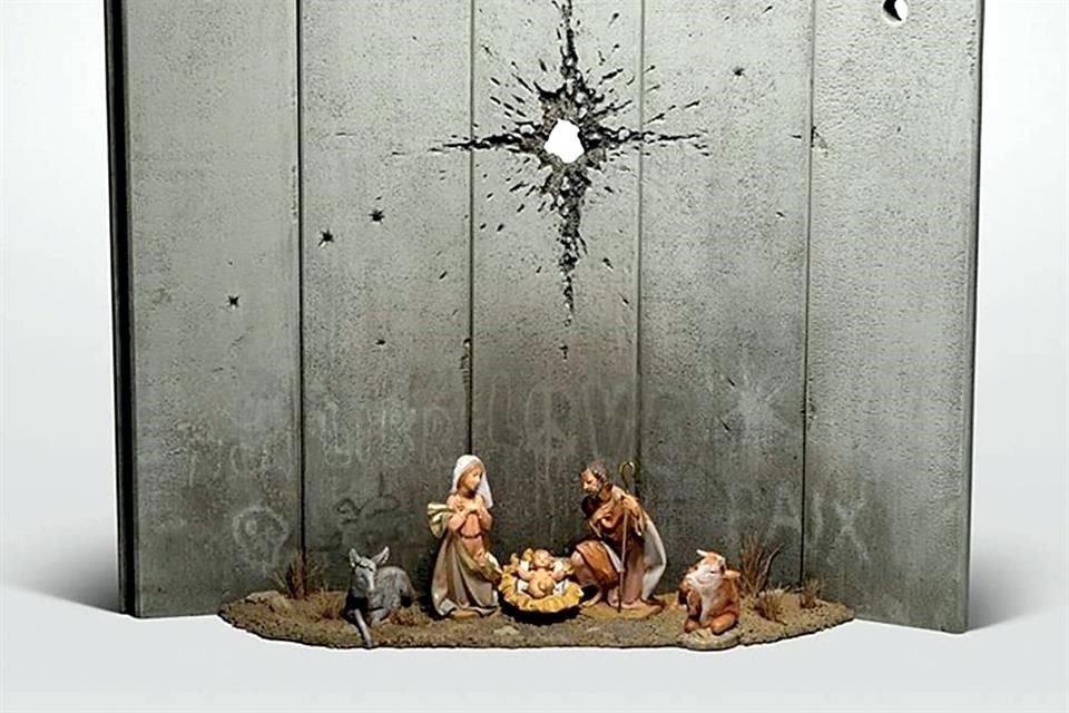 Recientemente, el artista londinense Bansky presentó su visión del Nacimiento enviando un mensaje crítico al conflicto entre Israel y Palestina.