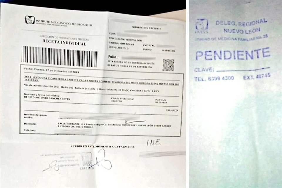 Varias personas con Parkinson tienen pendiente la entrega de medicamentos desde hace meses, como este paciente del IMSS.