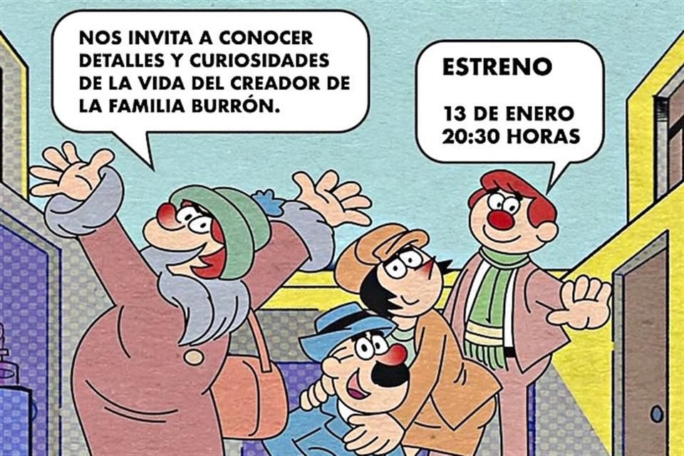 Este lunes se estrena el documental Gabriel Vargas por La Familia Burrón' en TV UNAM, a las 20:30 horas.