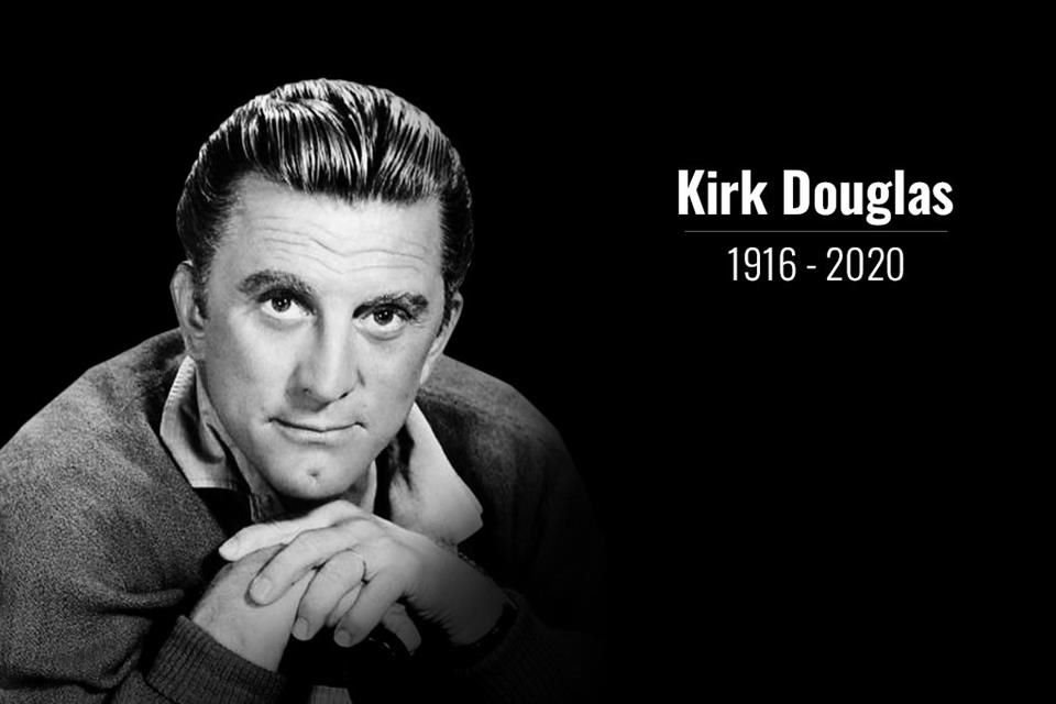 El actor Kirk Douglas protagonizó películas como Espartaco y El Loco del Pelo Rojo.