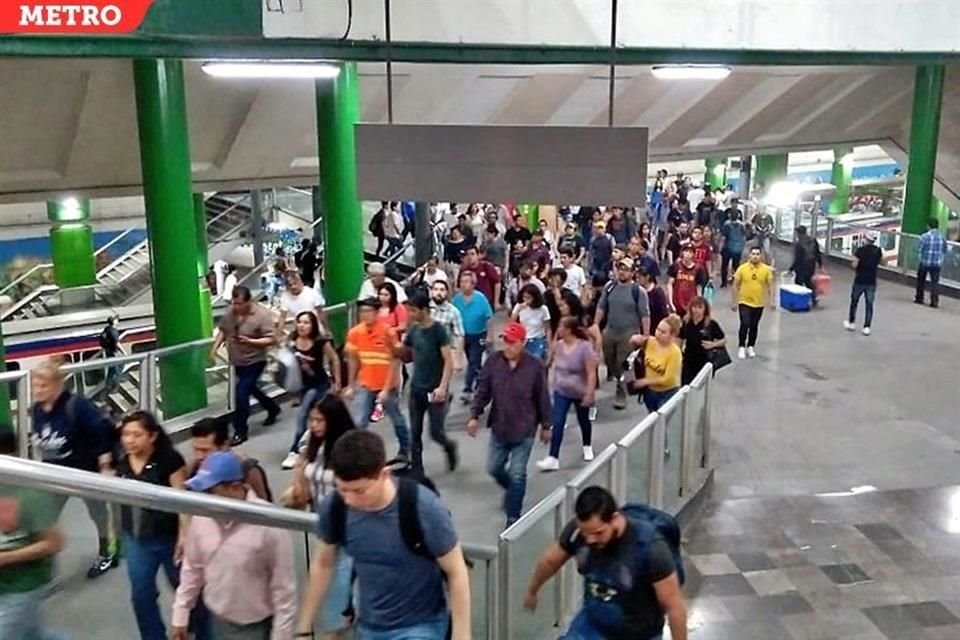 La Estación Cuauhtémoc registró una fuerte afluencia de usuarios.