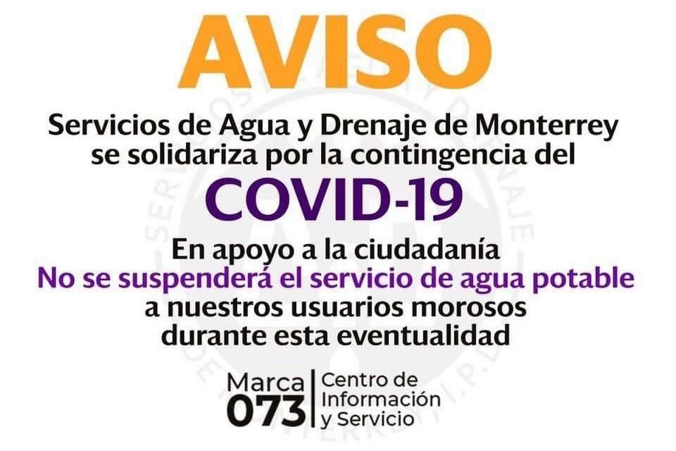 Agua y Drenaje anunció que no suspenderá el servicio a los deudores.