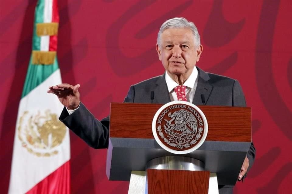 El Mandatario en su conferencia en Palacio Nacional.