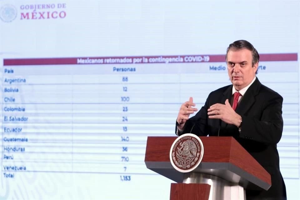 El Canciller Marcelo Ebrard precisó que restricciones en la frontera serían para turismo y recreación.