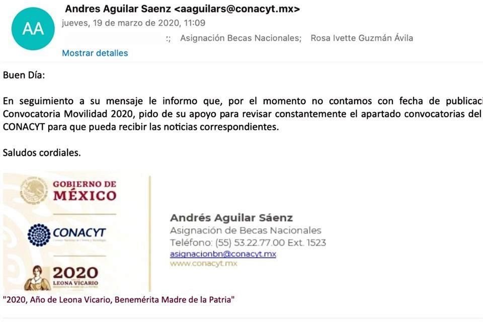 El Conacyt informó a los becados la suspención de la beca de movilidad para este año.