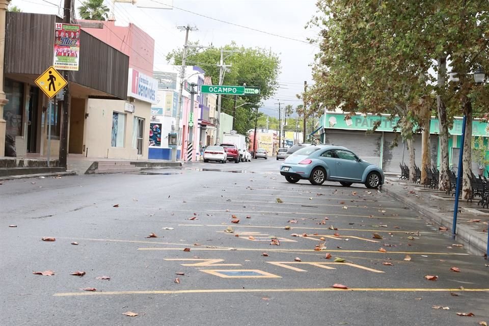 En Cerralvo, las calles y la plaza lucen prácticamente vacías, pues la gente se queda en casa ante la cuarentena por el coronavirus.
