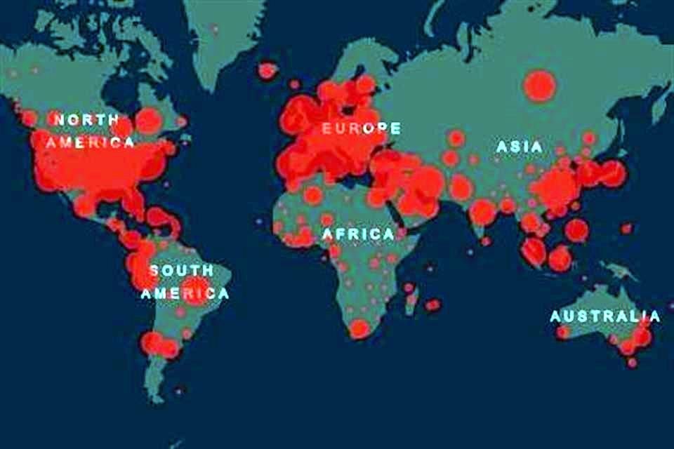 Casos confirmados de Covid-19 a nivel mundial superaron los 2 millones, duplicándose en menos de 2 semanas, según Universidad Johns Hopkins.