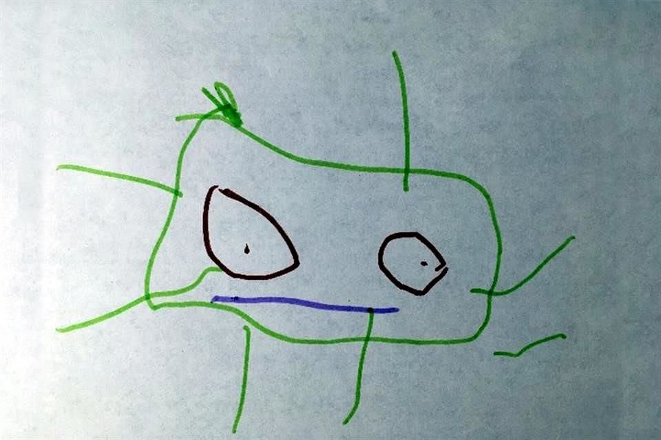 En foto, 'el virus cochinón' por Axel Hernández, de 4 años.