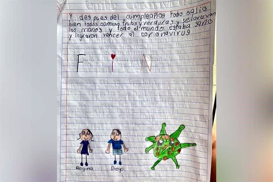 Regina Isabella Espronceda de 7 años contó la historia de la vida de dos niños ante el coronavirus.