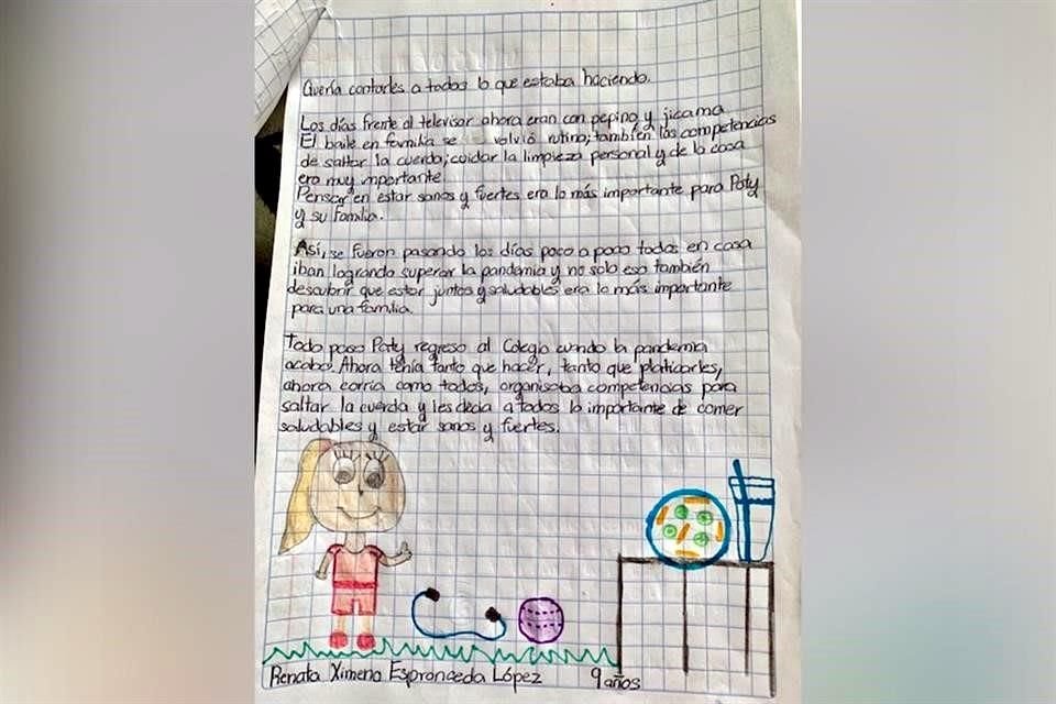 Renata Ximena Espronceda de 9 años relató la historia de Paty, una niña que cambió su alimentación por el Covid-19.