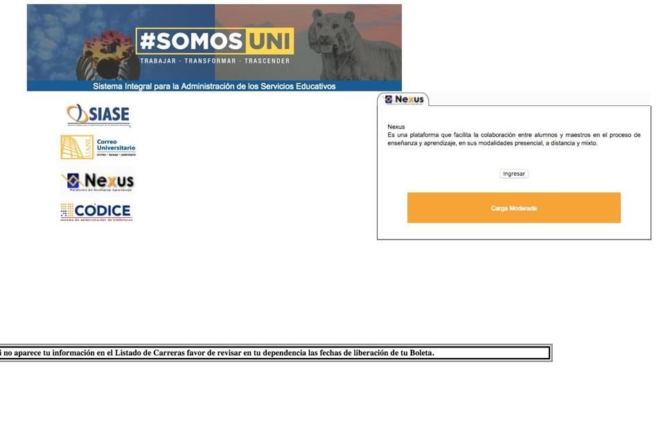 Tras darse de alta deben elegir Correo Universitario e ingresarlo. En este punto, muchos alumnos no pueden tener acceso porque su correo no es reconocido. Para las materias en foro se elige Nexus, pero también registró problemas.