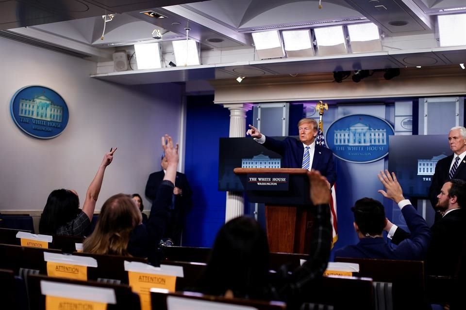 El Presidente estadounidense, Donald Trump, durante su conferencia diaria sobre la respuesta al Covid-19.