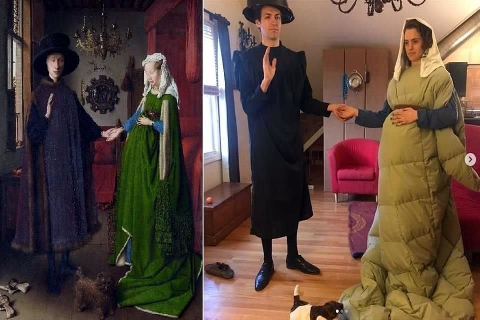 'Arnolfini Portrait' (Retrato de Giovanni Arnolfini y su esposa) Jan van Eyck, 1434 @covidclassics