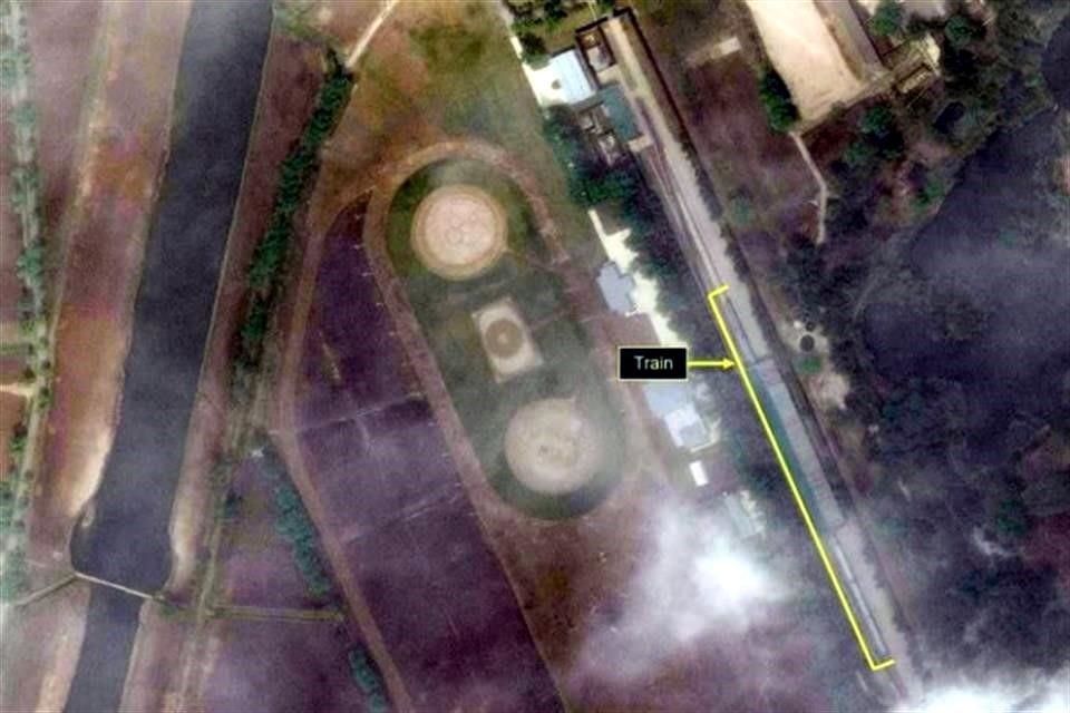 Foto satelital del tren que supuestamente pertenece a Kim Jong Un.