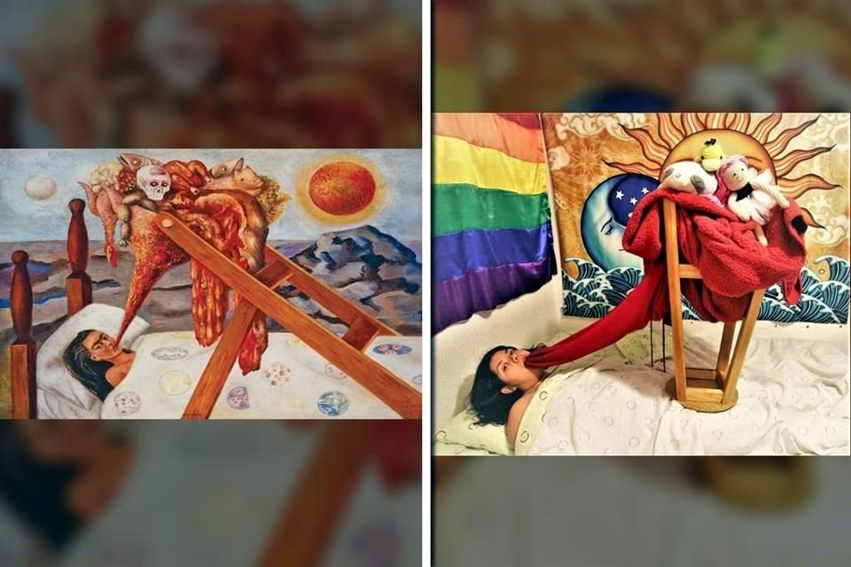 La mexicana Ámbar Barrera compartió su recreación de 'Sin esperanza', de Frida Kahlo.