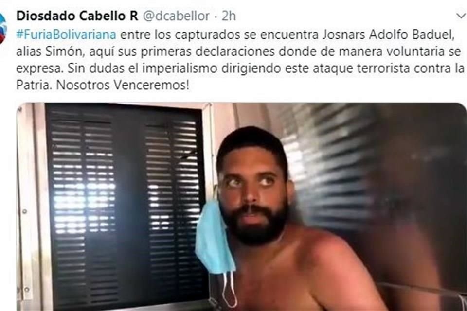 En el video difundido por Diosado Cabello, uno de los detenidos dice que dos asesores de seguridad de Trump fueron capturados.