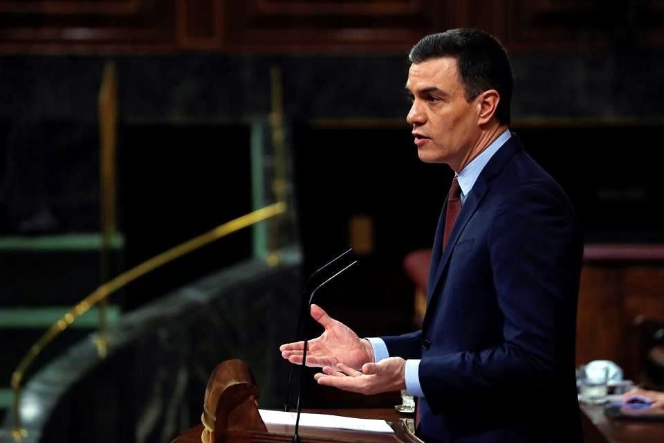 El Presidente del Gobierno, Pedro Sánchez durante su intervención en el pleno del Congreso este miércoles.