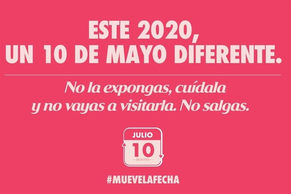 La Jefa de Gobierno propone celebrar el Día de las Madres dentro de dos meses.