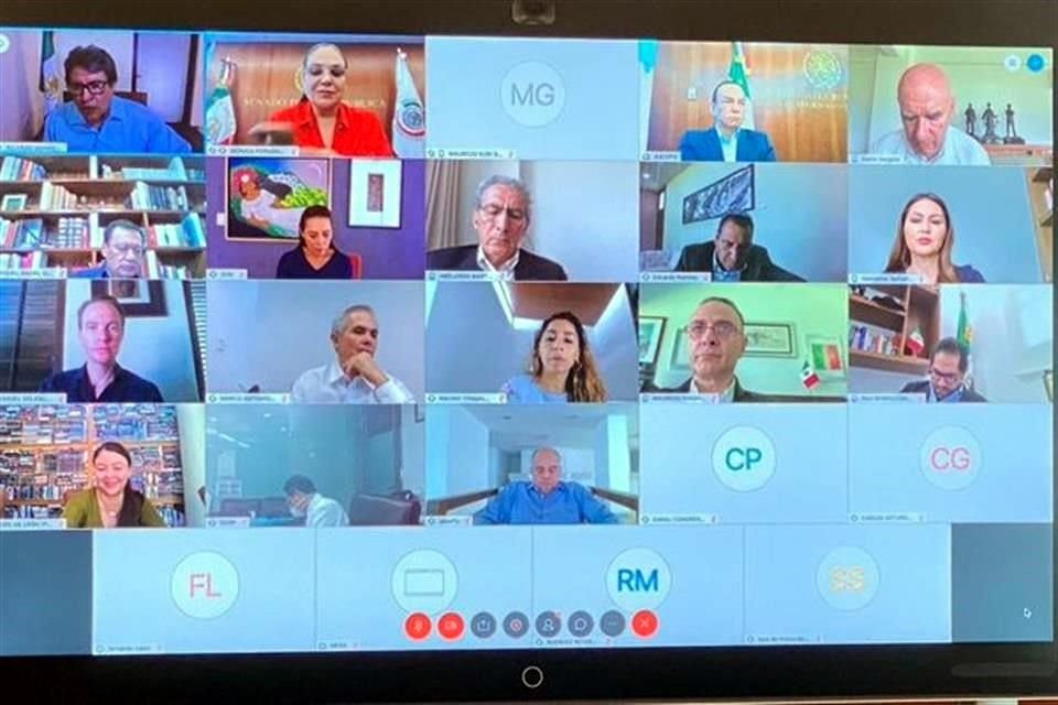 Los senadores mantienen una reunión virtual.