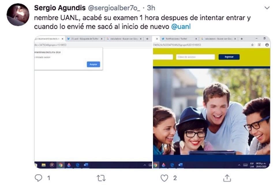 Diferentes estudiantes se quejaron sobre las fallas en el sistema en redes sociales.