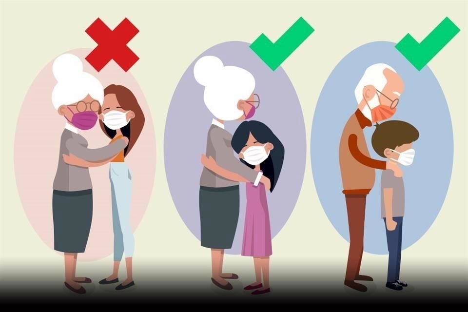 Sigue estas recomendaciones de especialistas para dar un abrazo en tiempos de pandemia sin correr riesgo. Es necesario usar cubrebocas.