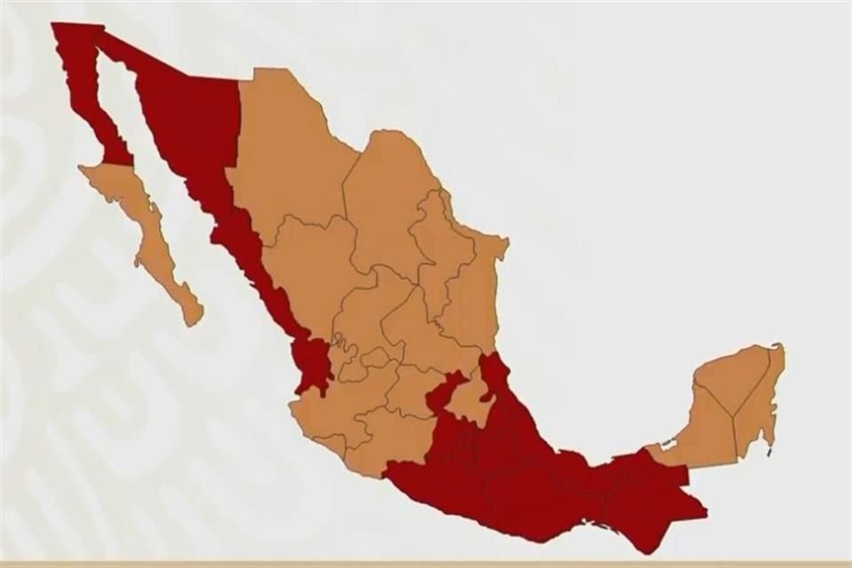 Así el semáforo de riesgo, estado por estado.
