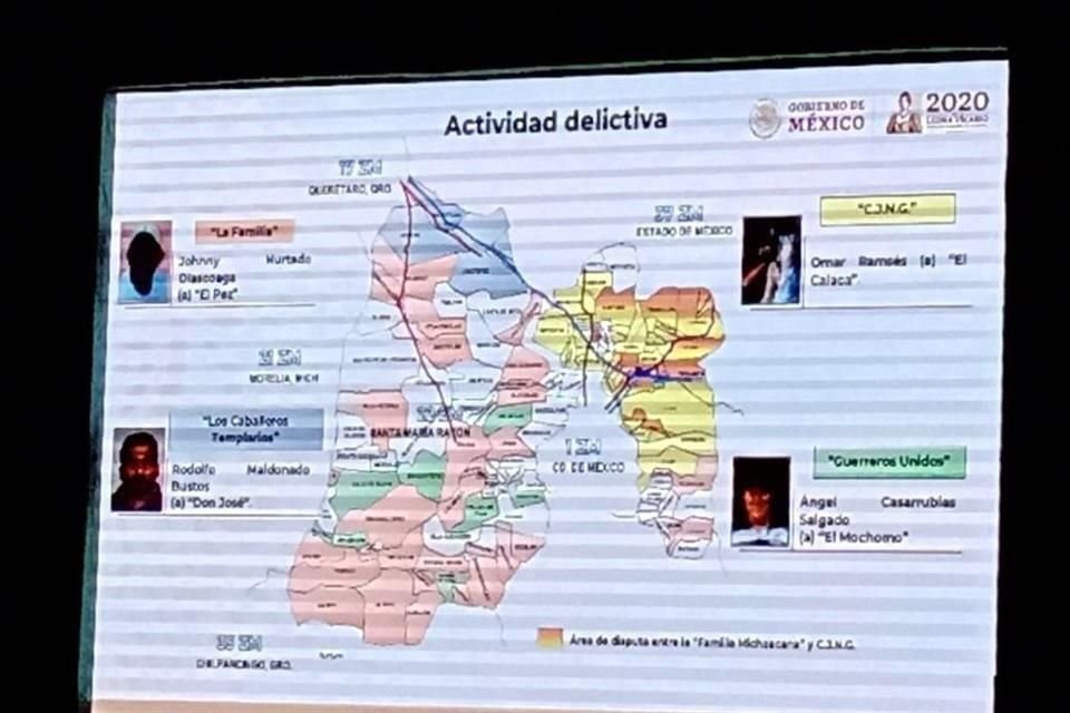 Por primera vez, en conferencia de prensa, se mostró el mapa delicitivo del narcotráfico de una entidad del País.