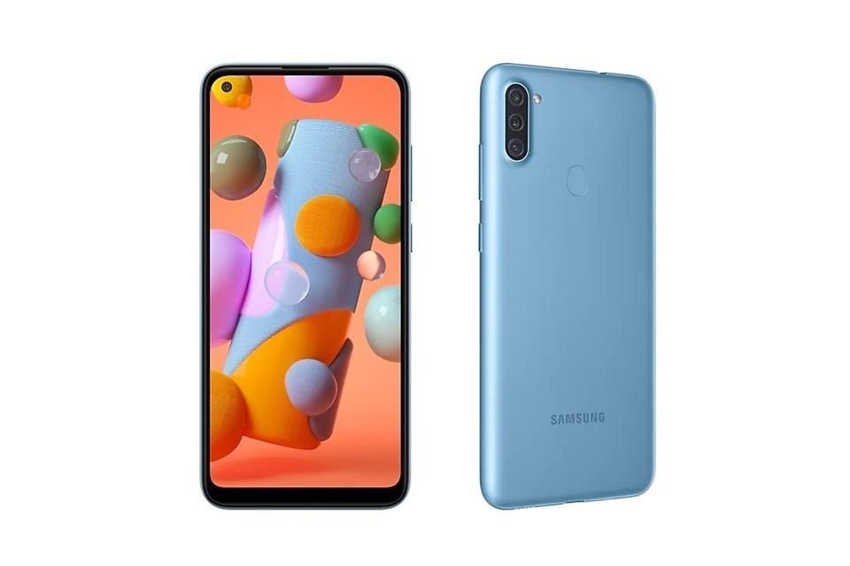 El Galaxy A11 cuenta con una triple cámara: la principal de 13 MP; un ultra gran angular, con campo de visión de 115 grados de 5 MP y una cámara de profundidad de 2 MP.