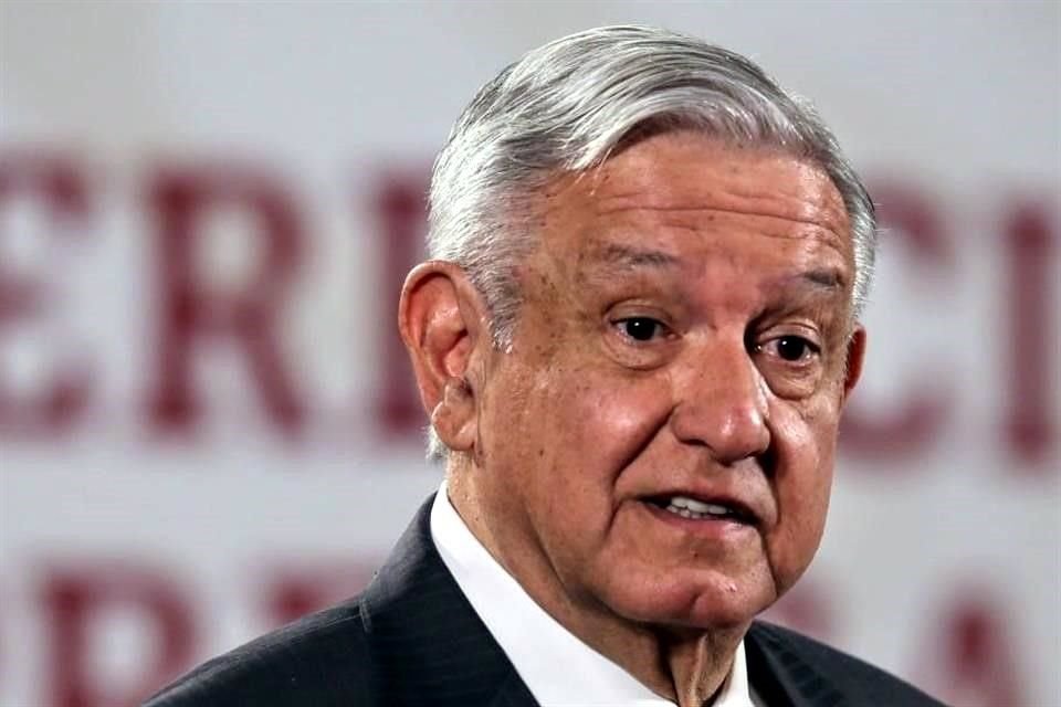 López Obrador en su conferencia de prensa en Palacio Nacional.