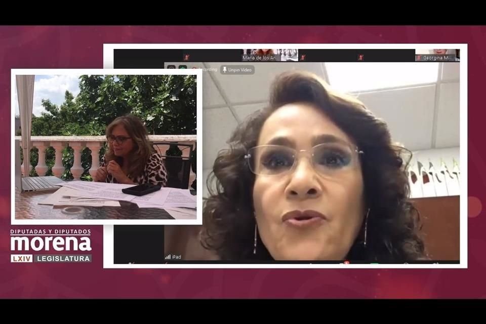 En la videoconferencia participó la legisladora Dolores Padierna.