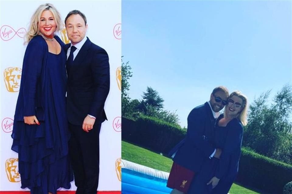 El actor Stephen Graham y su esposa trasladaron su versión de la alfombra roja de los BAFTA TV a una piscina.