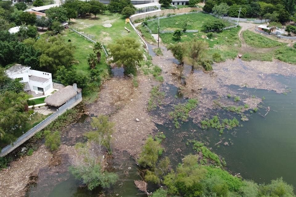 Basura orgánica e inorgánica se acumuló en la Presa La Boca, luego del paso de la tormenta 'Hanna' por el estado.