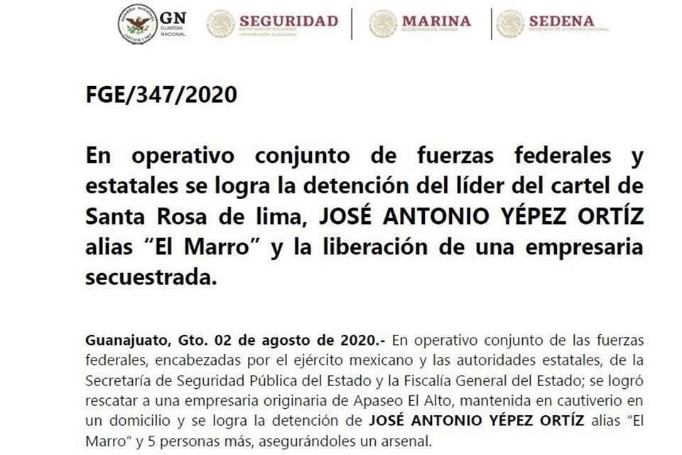 En el operativo participaron el Ejército mexicano y la Secretaría de Seguridad Pública y la Fiscalía General del Estado.