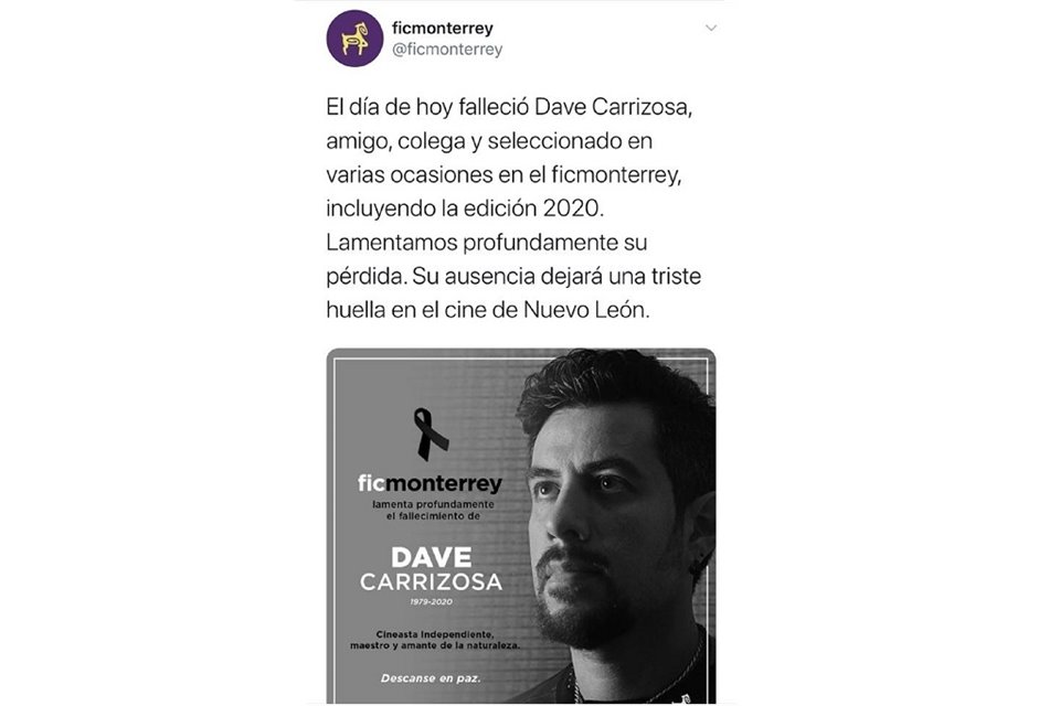 Su muerte fue lamentada en una página de ex alumnos de la universidad, donde se indicó que también era cineasta independiente.