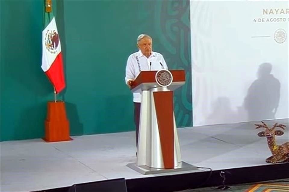 López Obrador ofreció su conferencia mañanera en Tepic.