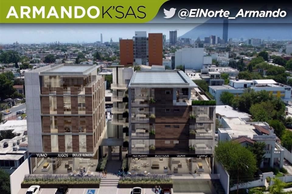 Por la zona del Obispado está un desarrollo de uso mixto en la etapa final de su construcción; tendrá vivienda, consultorios y comercio.