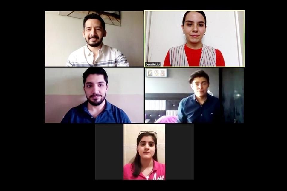 Integraron el equipo Juan Manuel Ahumada (sup. izq.) , Ariadna Gutiérrez (centro), Dara Rubio, Carlos Rodríguez (inf. izq.) y Humberto Miranda.