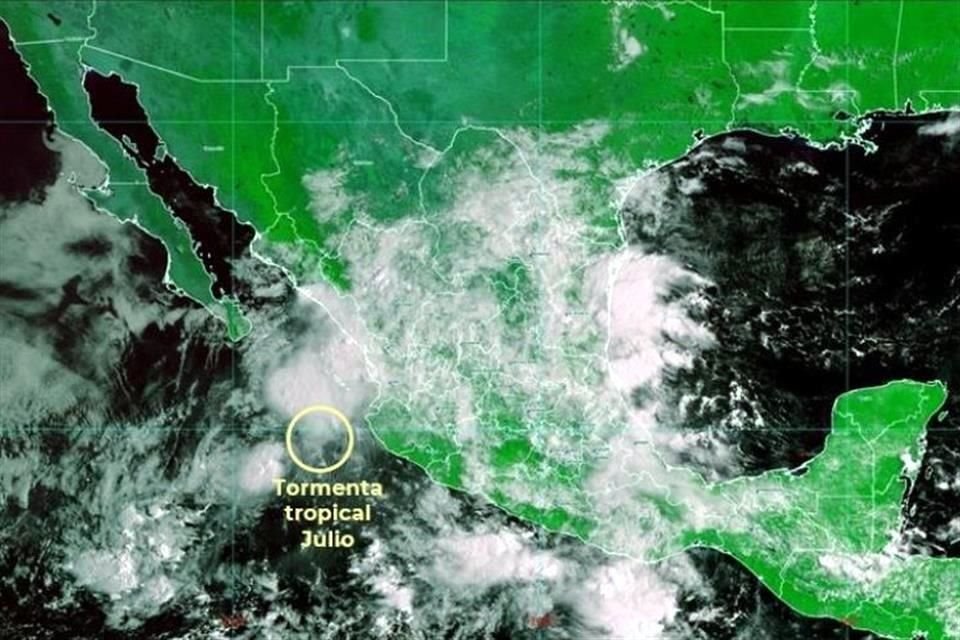 El sistema mantiene una trayectoria hacia el oeste y noroeste a 37 kilómetros por hora.