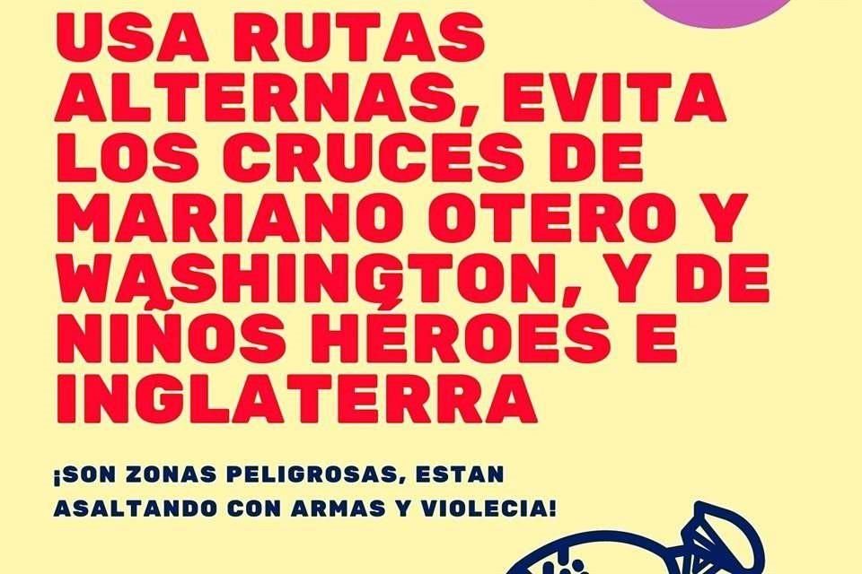 En redes sociales invitan a tener cuidado a los ciclistas si van por esa zona.