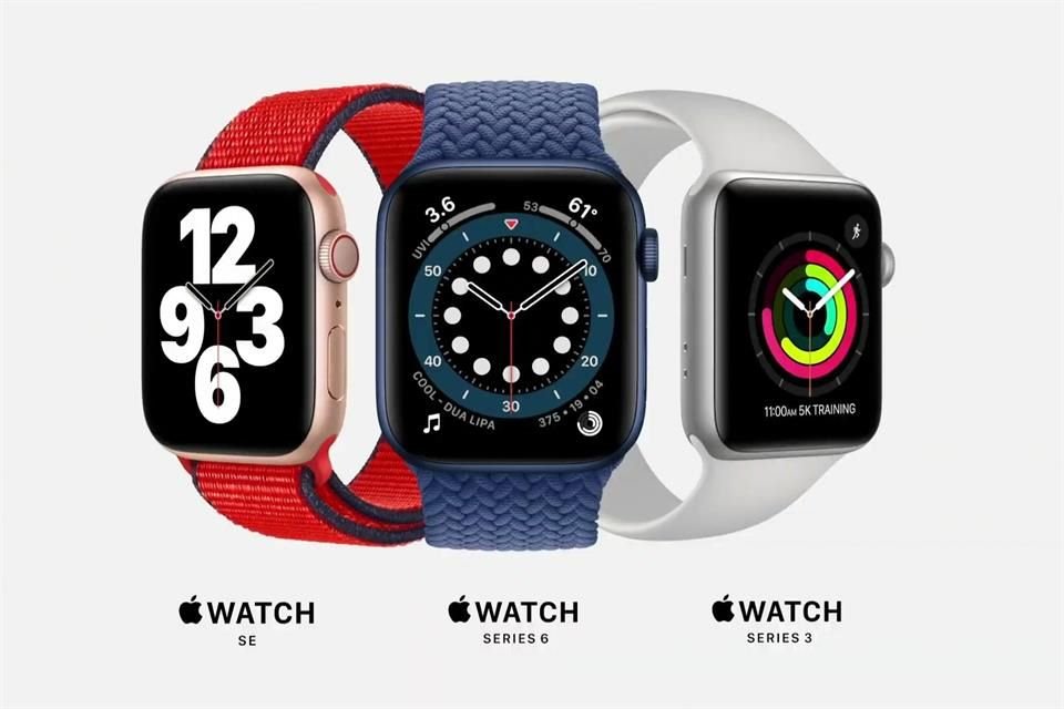 Los relojes inteligentes Apple Watch Series 6 medirán el nivel de oxígeno en la sangre, mientras que Apple Watch SE será más asequible.