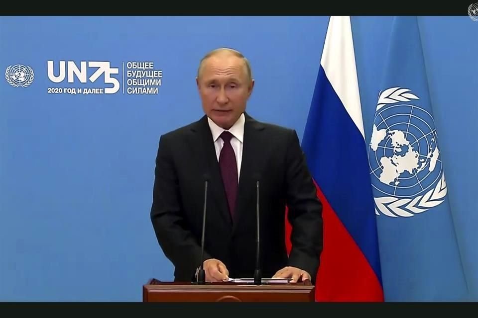 El Presidente ruso, Vladimir Putin, en su discurso grabado para las Naciones Unidas.