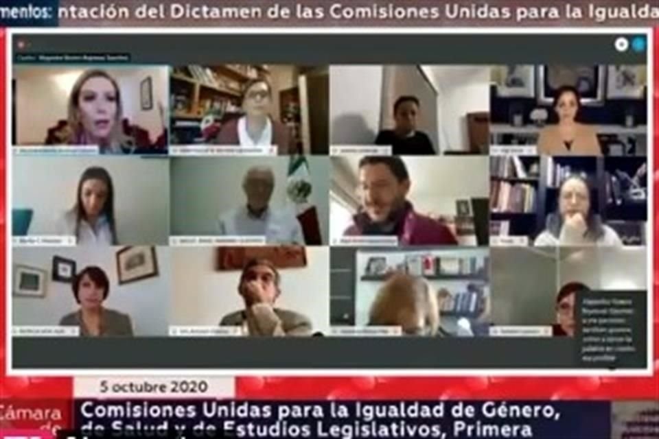 Aspecto de la sesión de comisiones unidas de la Cámara alta.