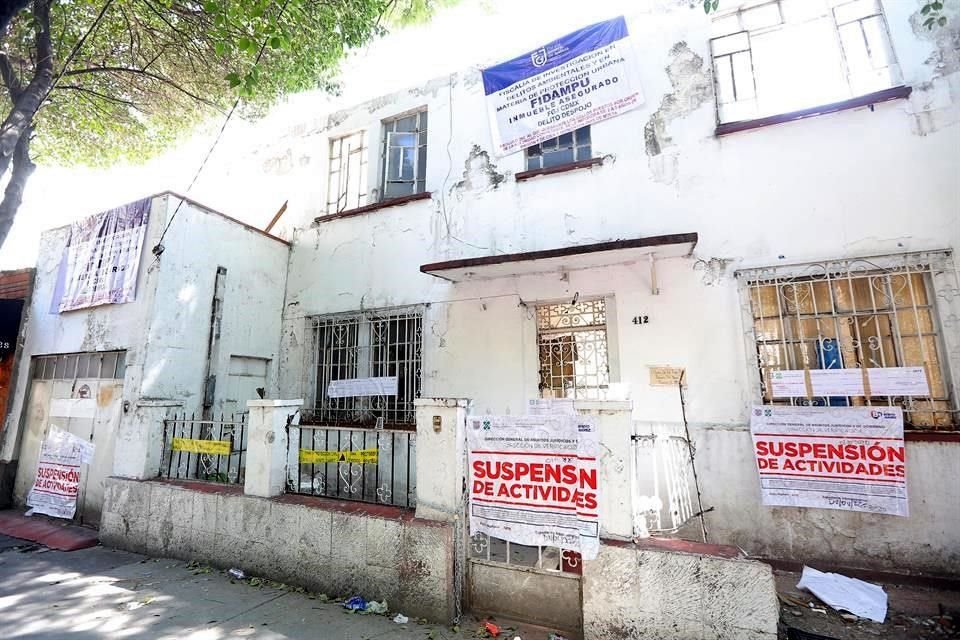 Tras la demolición al interior, las obras en el inmueble de Nicolás San Juan 412, ya fuenron suspendidas.
