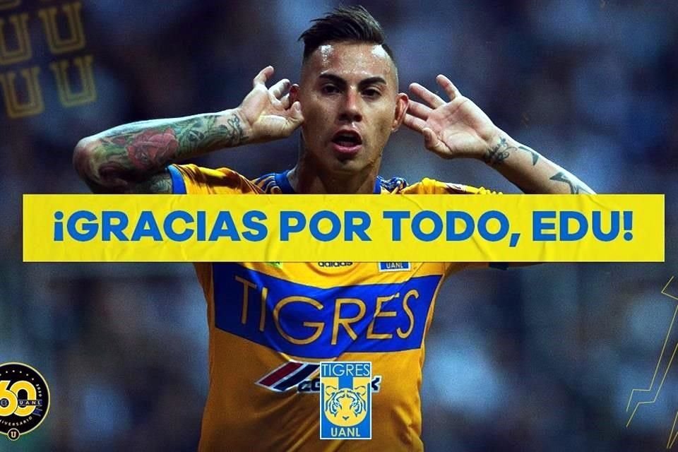 El Club Tigres le dedicó un emotivo video de despedida al chileno.