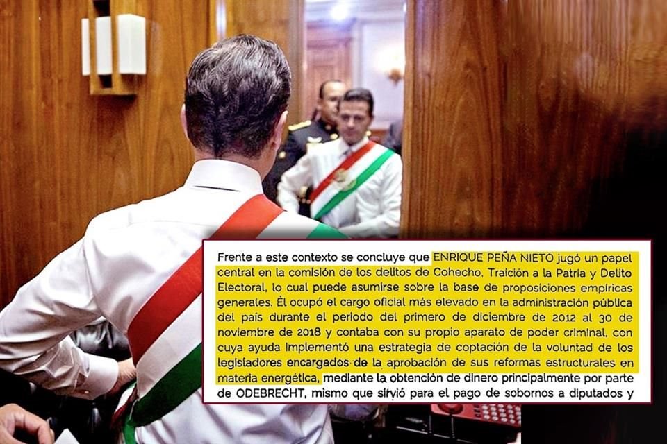 Como jefe de aparato criminal, EPN jugó papel central en comisión de delitos de traición a la patria y cohecho en caso Odebrecht, dijo FGR.