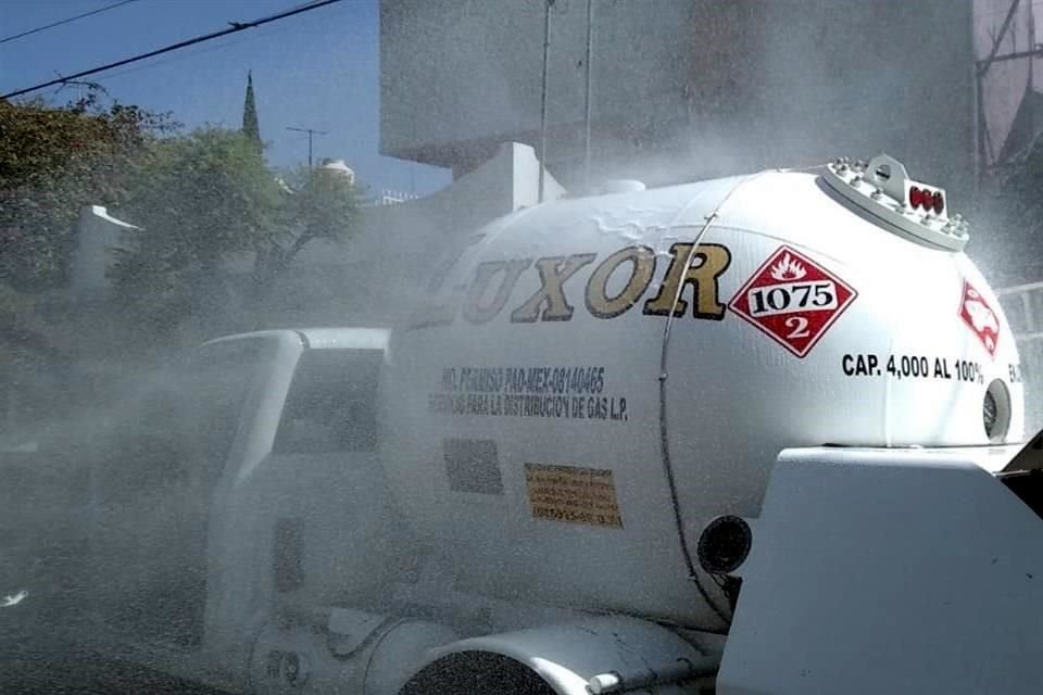 Así se vio el escape del gas de la pipa.