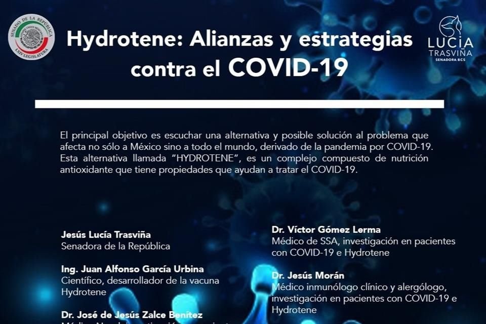 El foro que tendrá lugar a las 18:00 horas es auspiciado por la senadora de Morena, Lucía Trasviña, con la finalidad de promover este tratamiento.