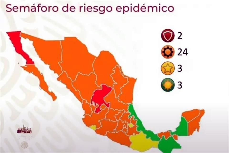 Así el semáforo que estará vigente a partir del lunes.