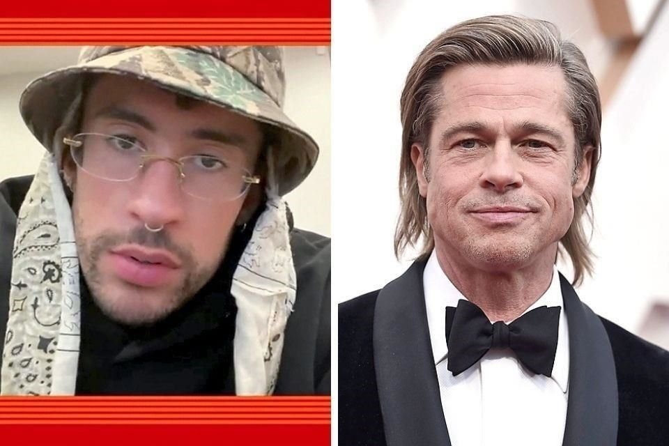 El cantante puertorriqueño Bad Bunny (izq.) compartirá créditos con Brad Pitt en la cinta 'Bullet Train', que será dirigida por David Leitch.